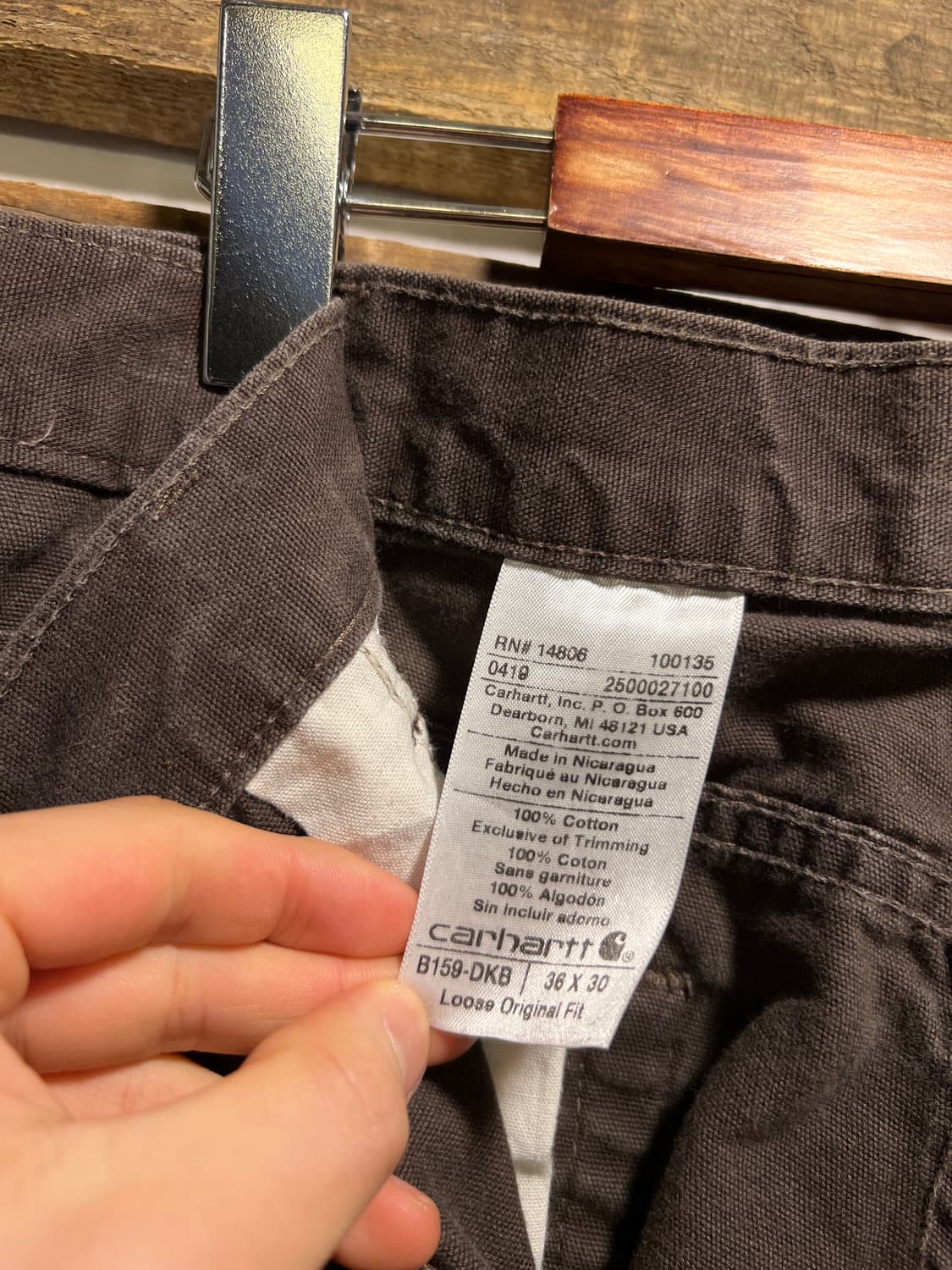 [36]칼하트 USA 빈티지 워싱 다크브라운 싱글니 카펜터 워크 팬츠 상품이미지7