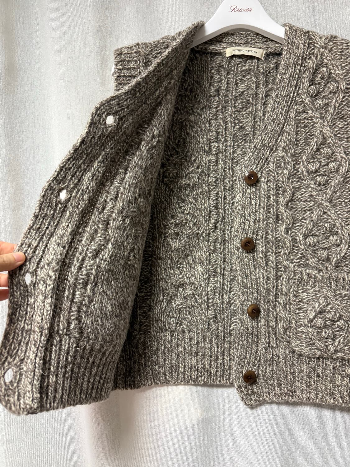 낫띵리튼 컨트리케이블 니트 베스트 상품이미지6