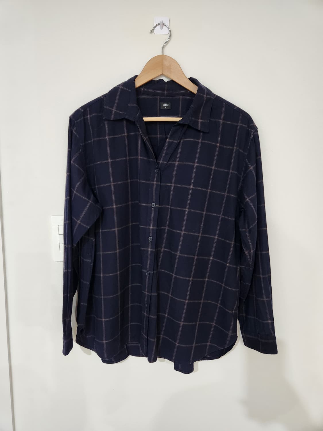 여자 유니클로 오버핏 체크 셔츠 XL 상품이미지2