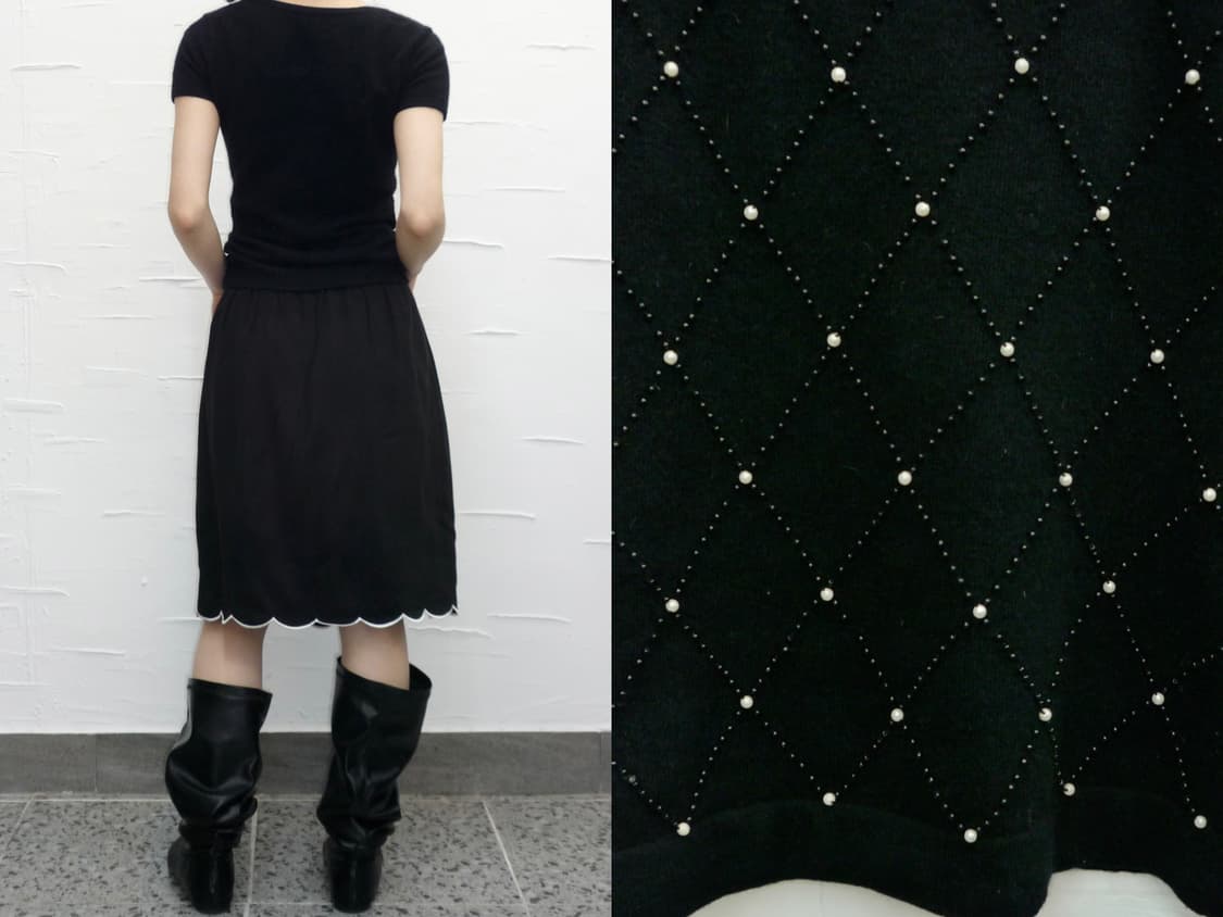 deep neck beads knit top 상품이미지3