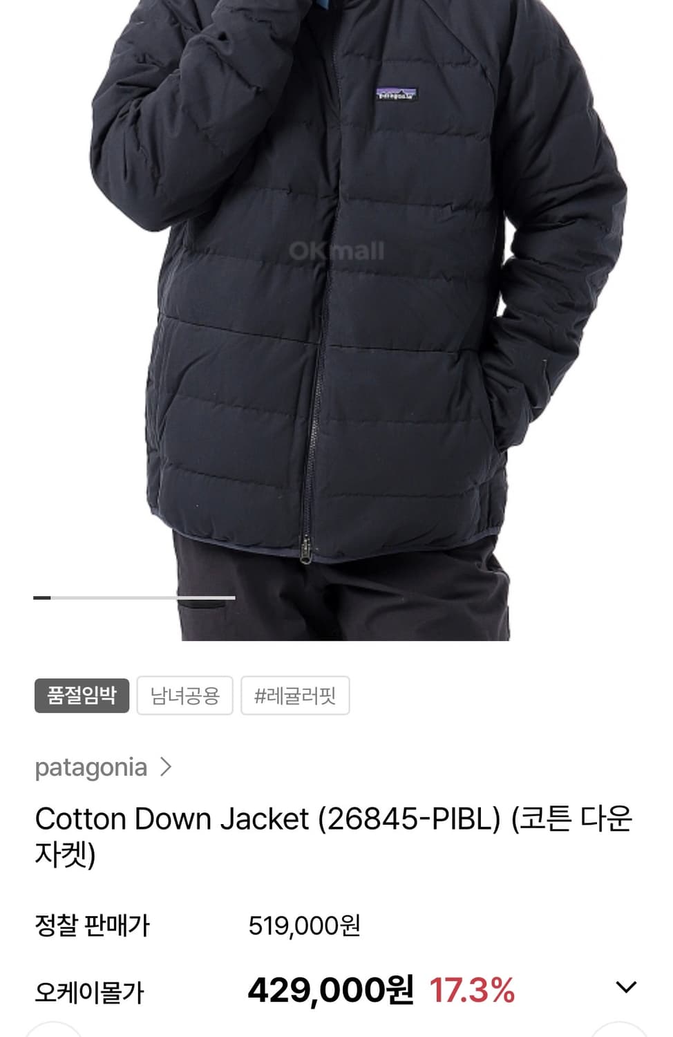 파타고니아 코튼다운 패딩자켓 (남여공용 사이즈 s) 상품이미지4