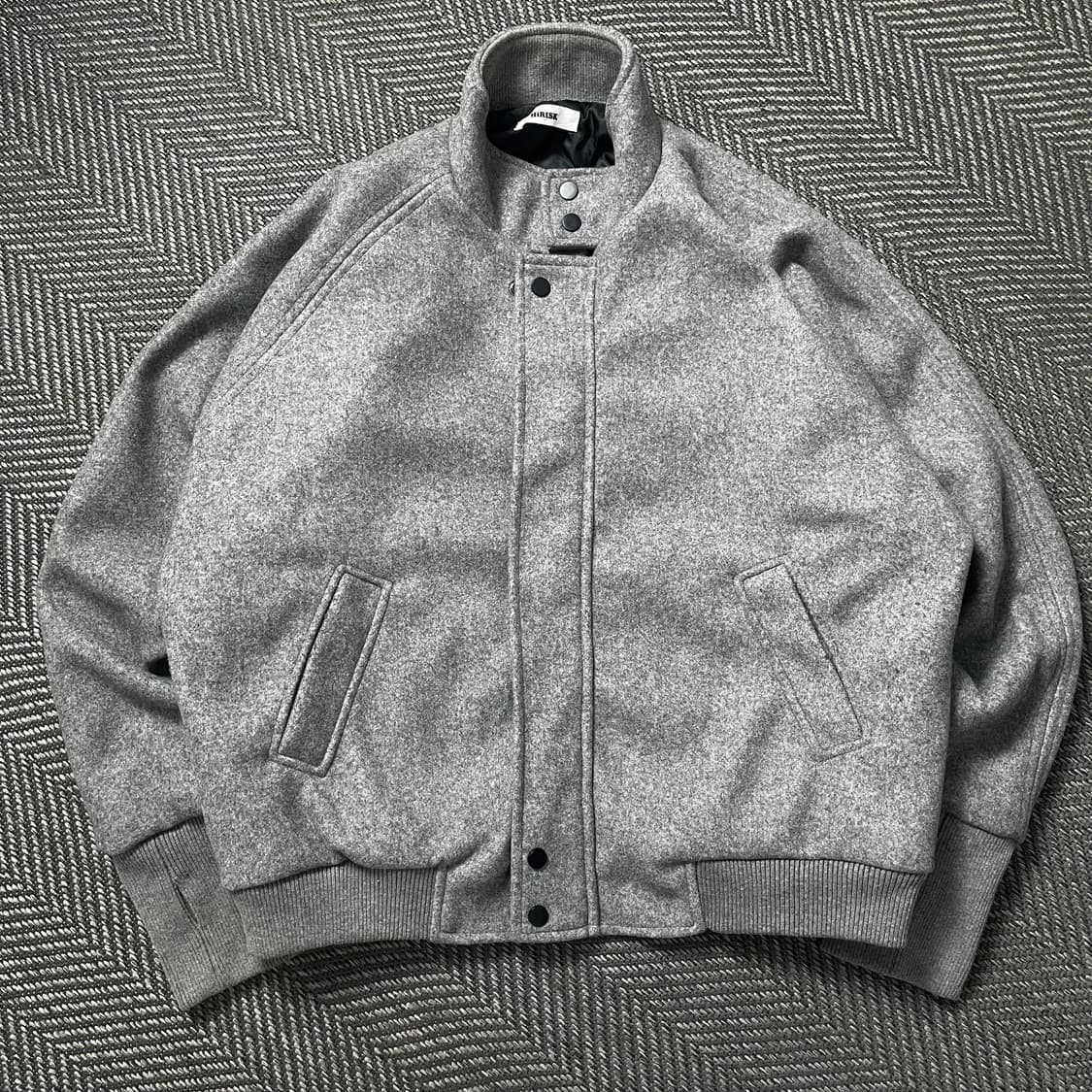 빈티지 미니멀 하이넥 워머 해링턴 울 블루종 자켓y 4968 상품이미지2