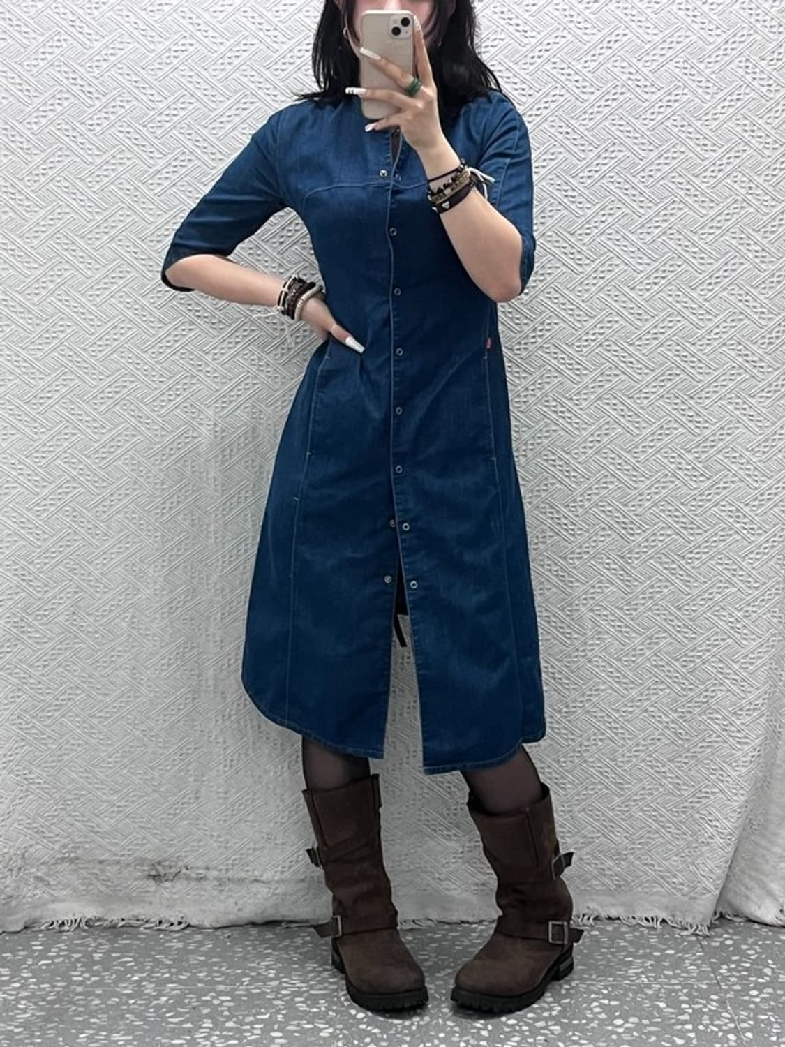 리바이스 엔지니어드진 빈티지 캐주얼 딱붙핏 데님 원피스 S C10915 상품이미지1