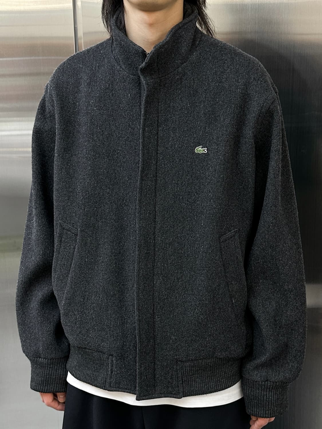 라코스테 90‘s 베이직 챠콜 울 블루종 상품이미지1