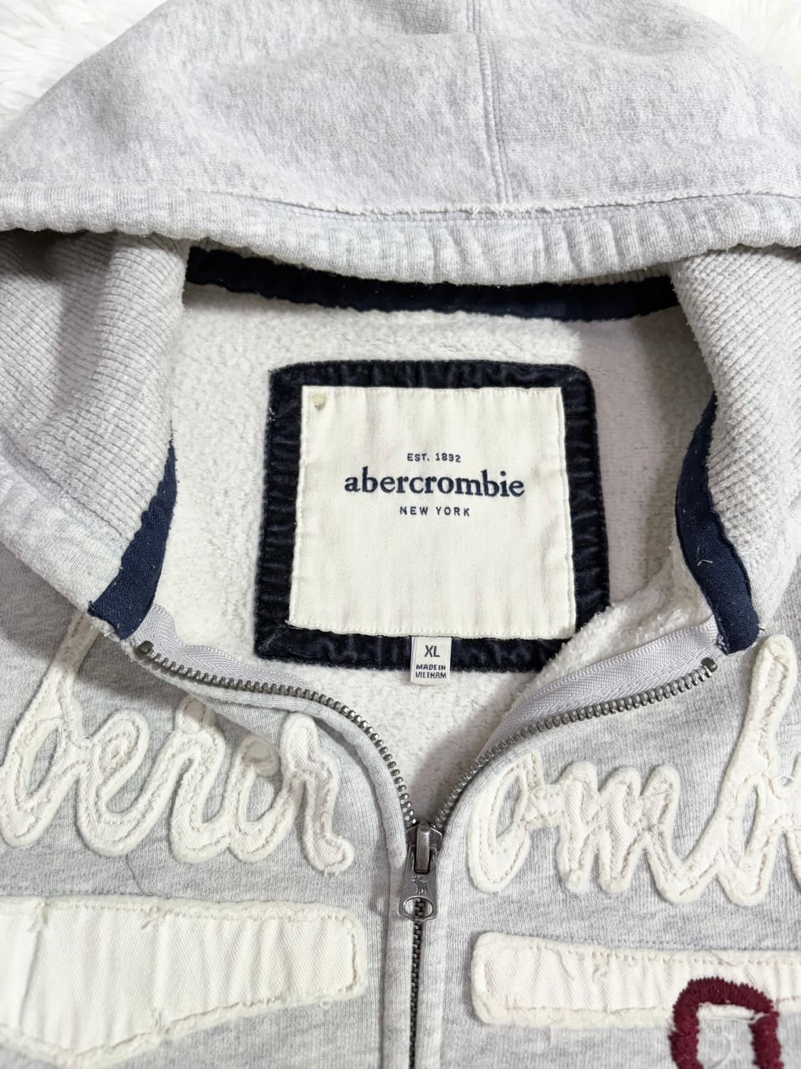 아베크롬비 라이트그레이 딱붙핏 투웨이 후드집업  상품이미지6