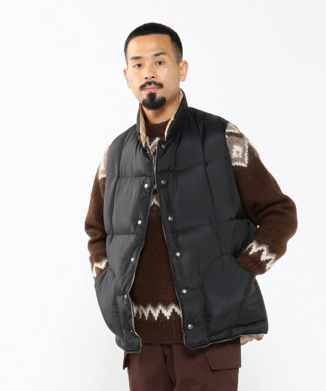 (구매) 빔즈 플러스 별주 시에라디자인 패딩 베스트 블랙 S 상품이미지1