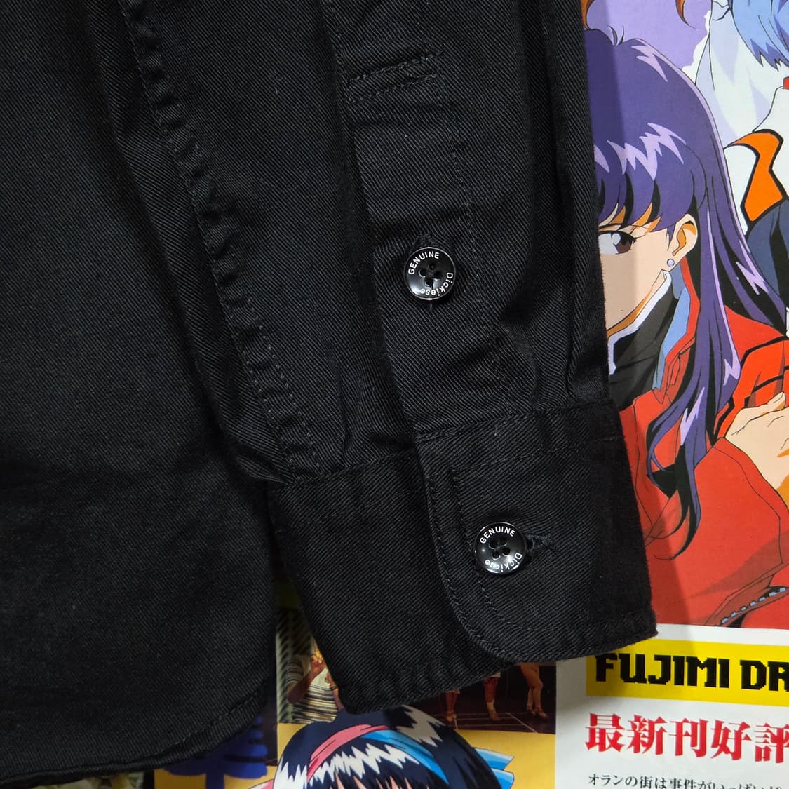 JPN 디키즈 레터링 블랙 코튼 셔츠 상품이미지6