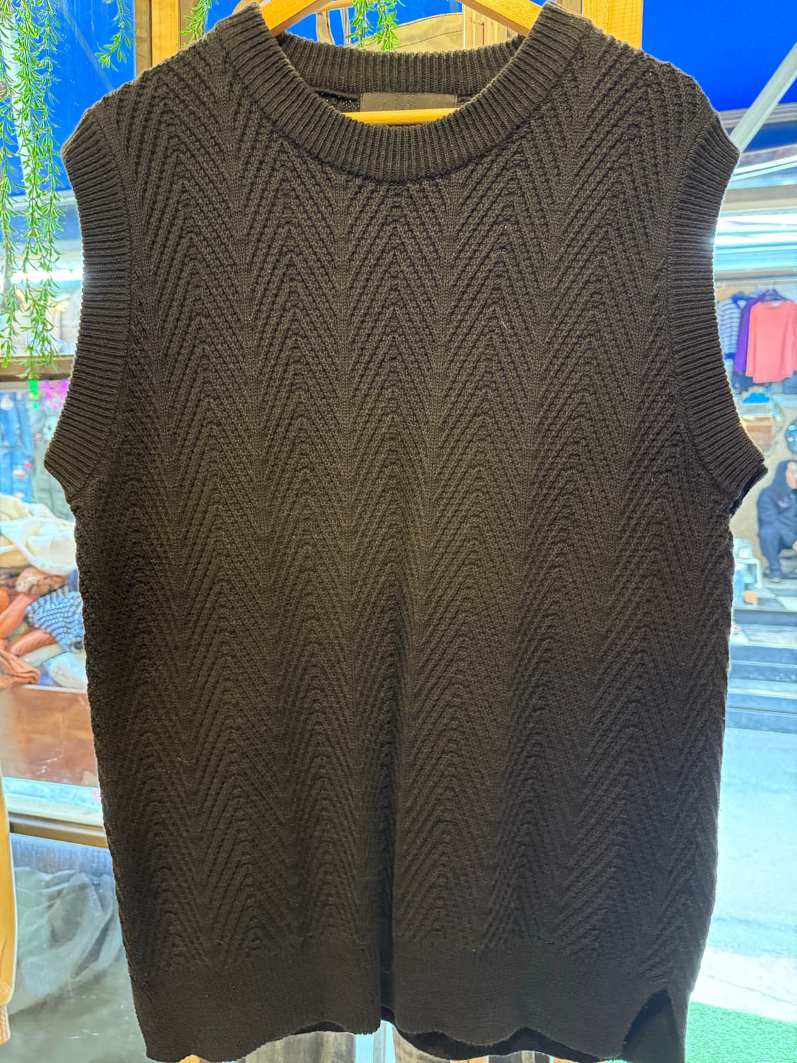 커스텀어클락 블랙 니트 베스트 상품이미지1