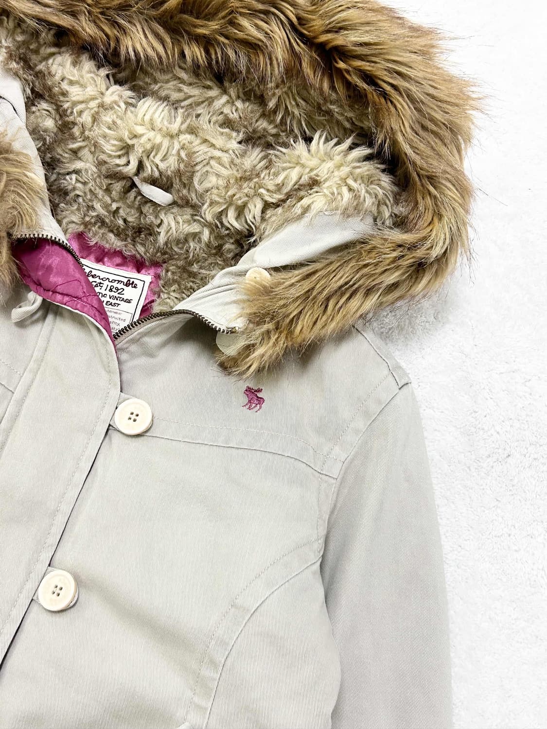 아베크롬비 핑크순록 연베이지 울프죠 점퍼 상품이미지7