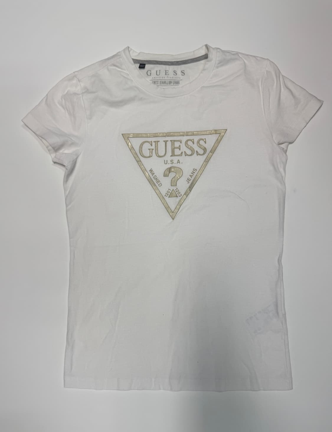 여성 게스 Guess 화이트 빅 로고 반팔 티셔츠 상품이미지1