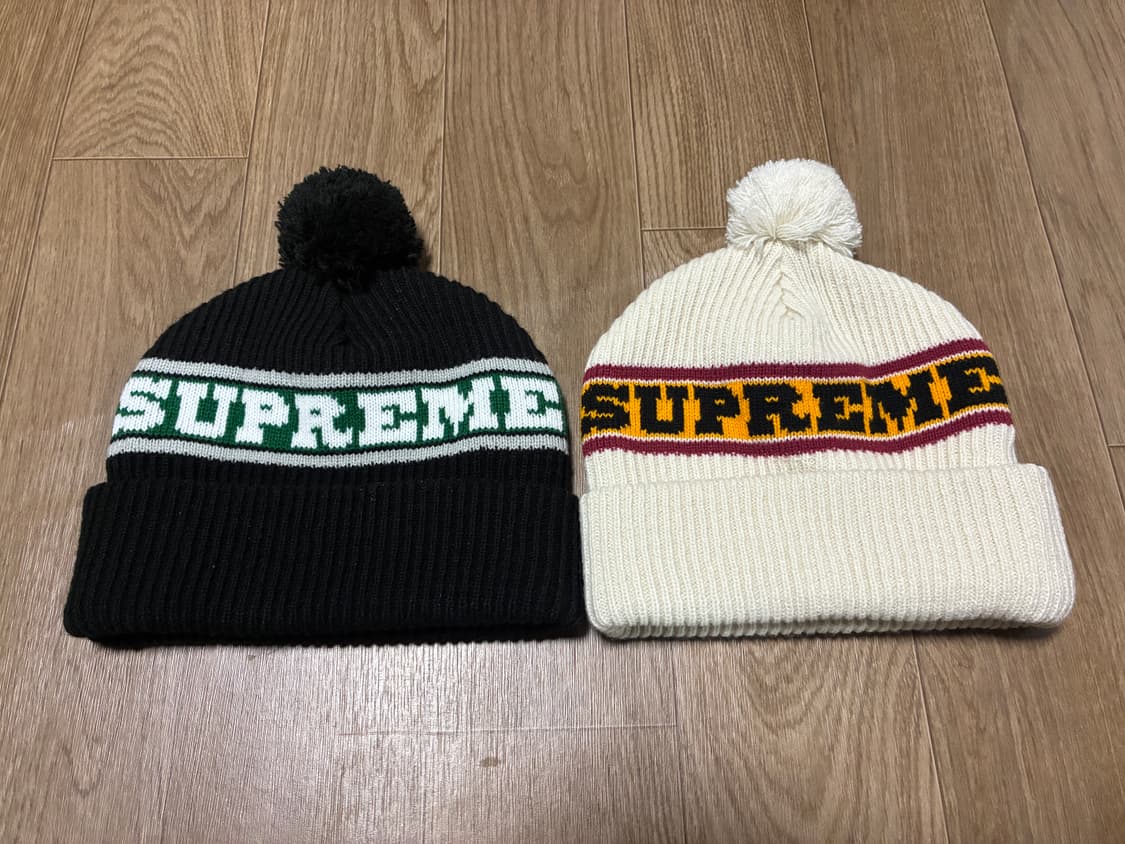 슈프림 빅 스트라이프 방울 비니 2개 일괄 상품이미지1