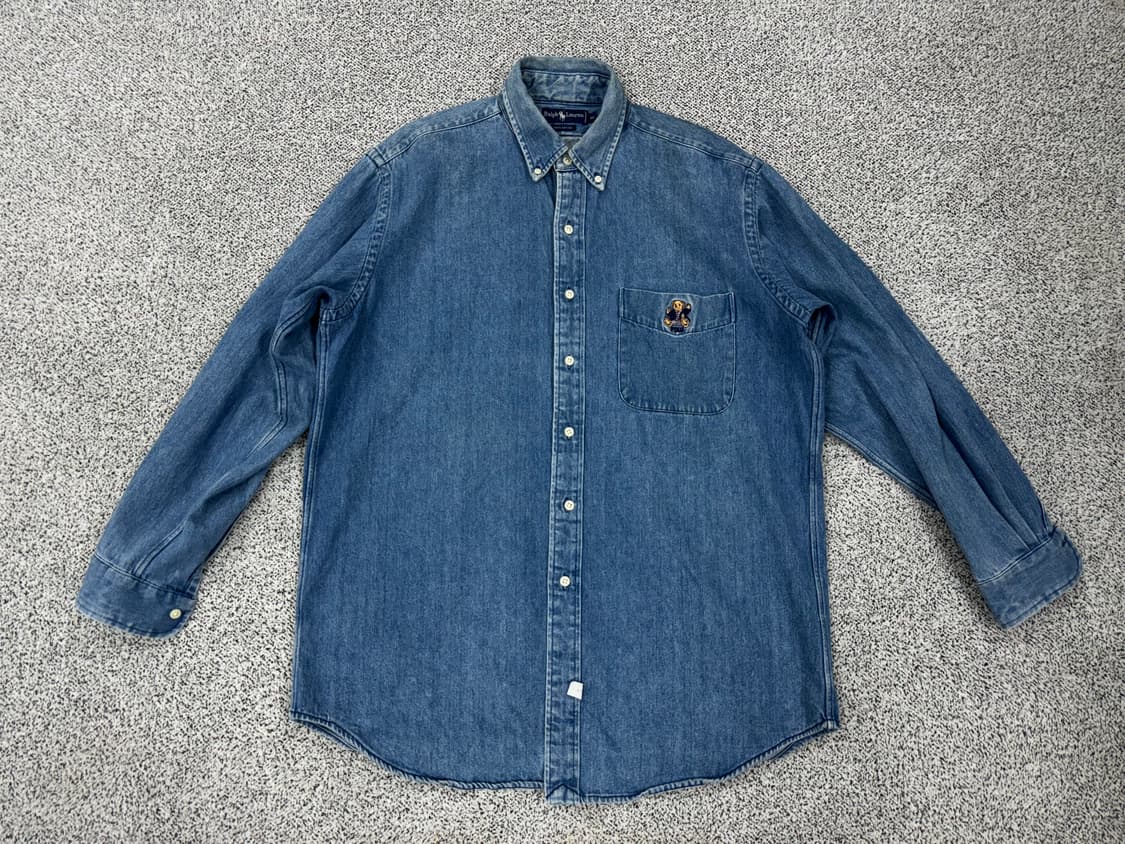 폴로 랄프로렌 90s 베어 데님셔츠 상품이미지1