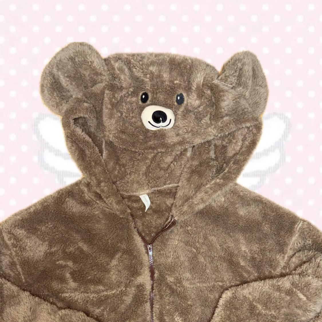 라떼갸루 모리걸 곰돌이후드 털 후드집업 후집 핸드워머 아우터 상품이미지2