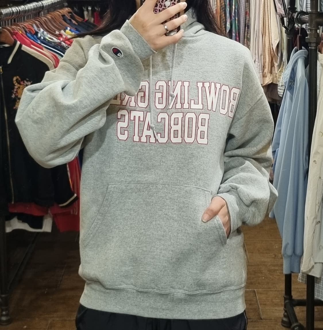 [Hi] champion  챔피온 후드티 그레이 상품이미지4