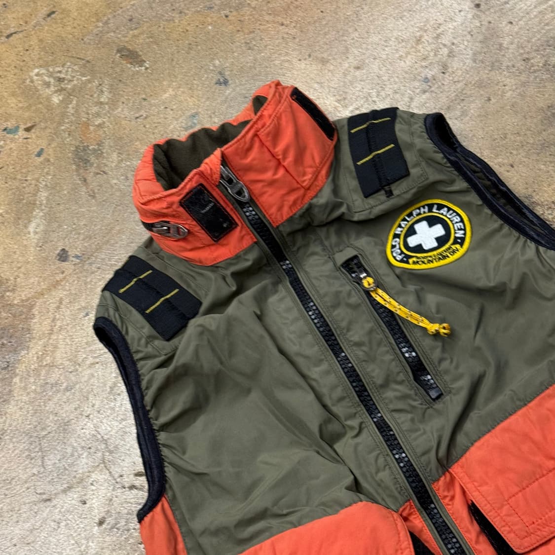 [정품/XS] 폴로 랄프로렌 마운틴 베스트 카키 오렌지 b18 상품이미지1