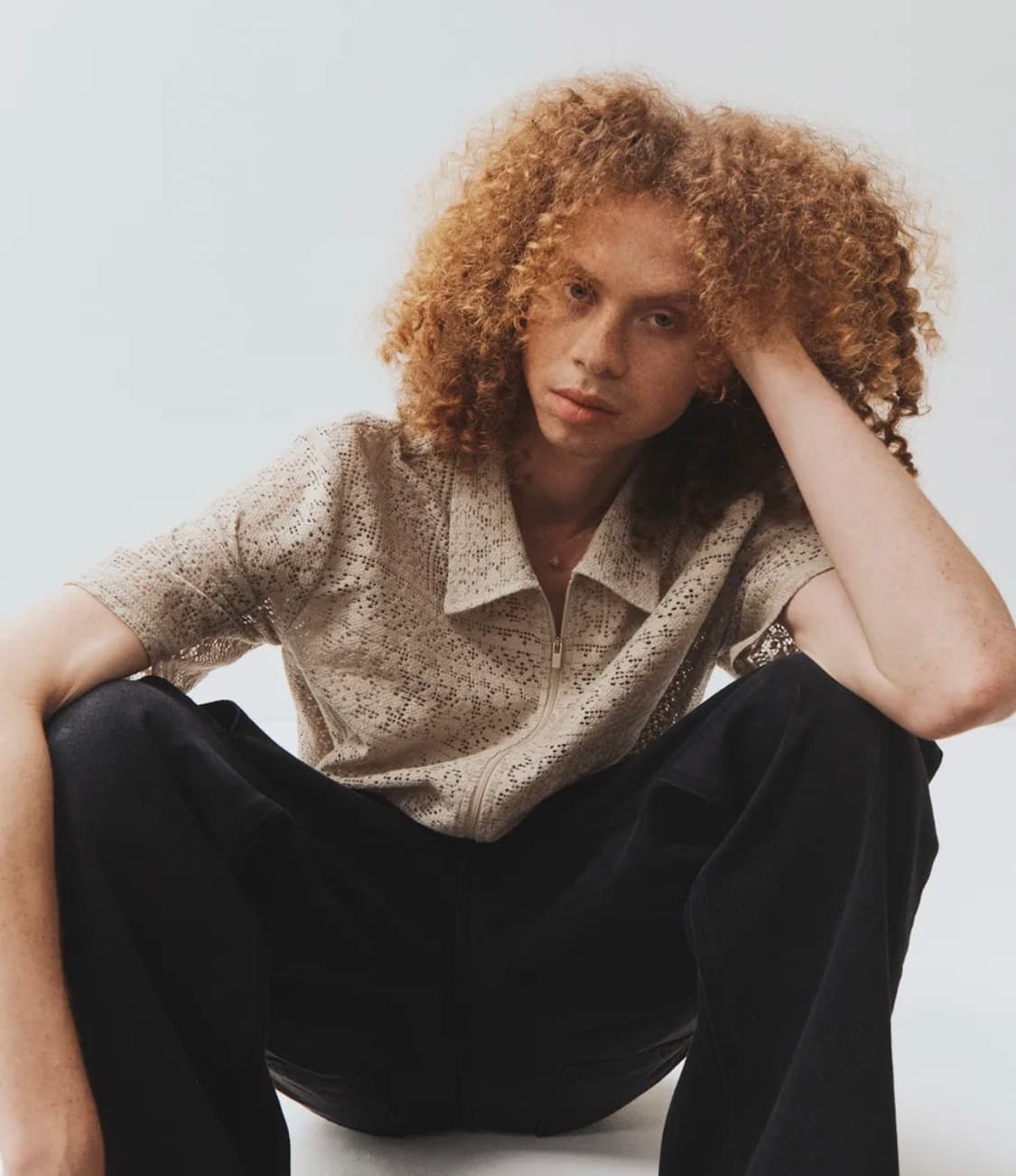 ADD 에드 크로쉐 니트 하프 집업 상품이미지5