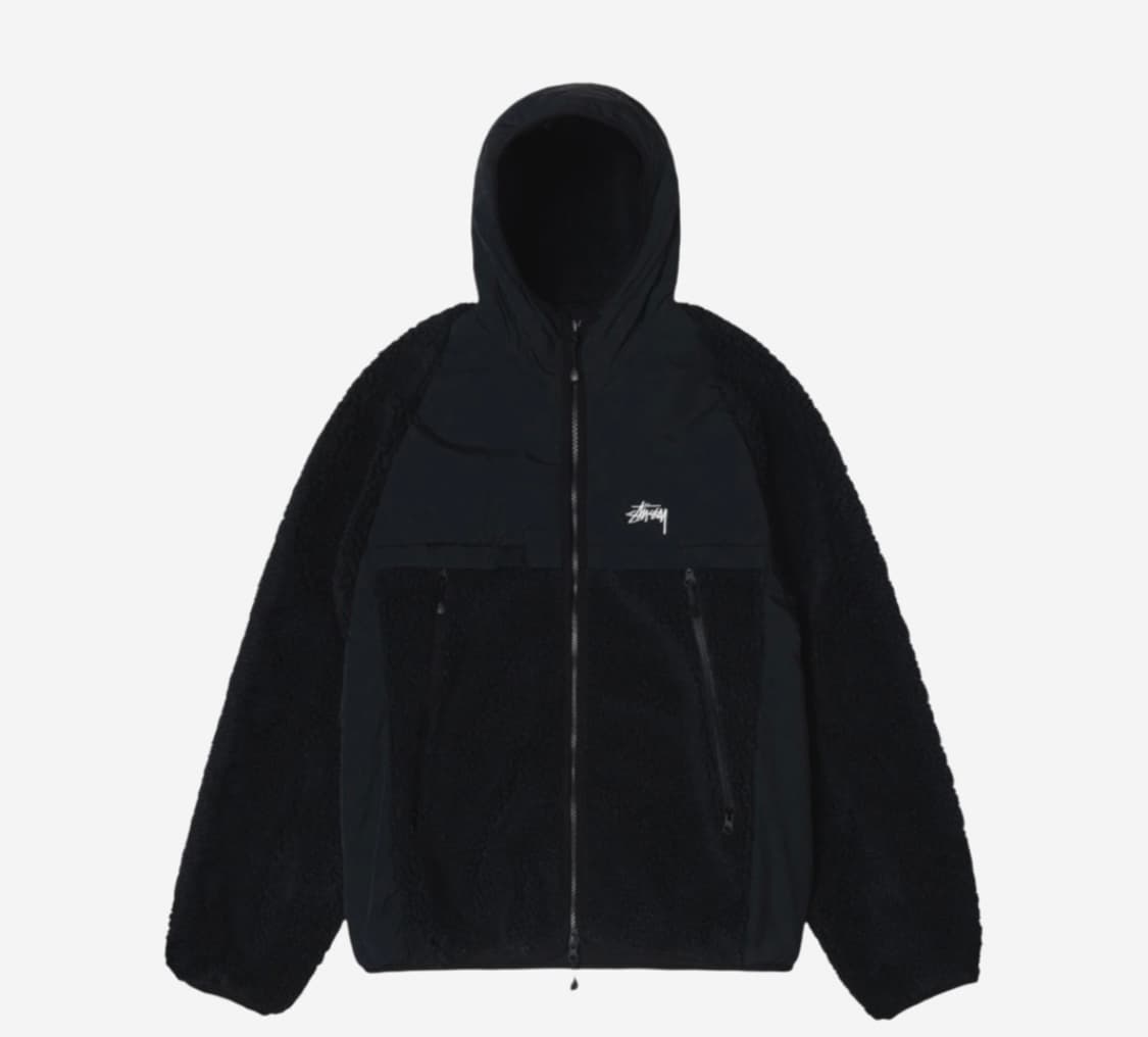 스투시 쉐르파 패널드 후드 자켓 블랙 M 상품이미지1