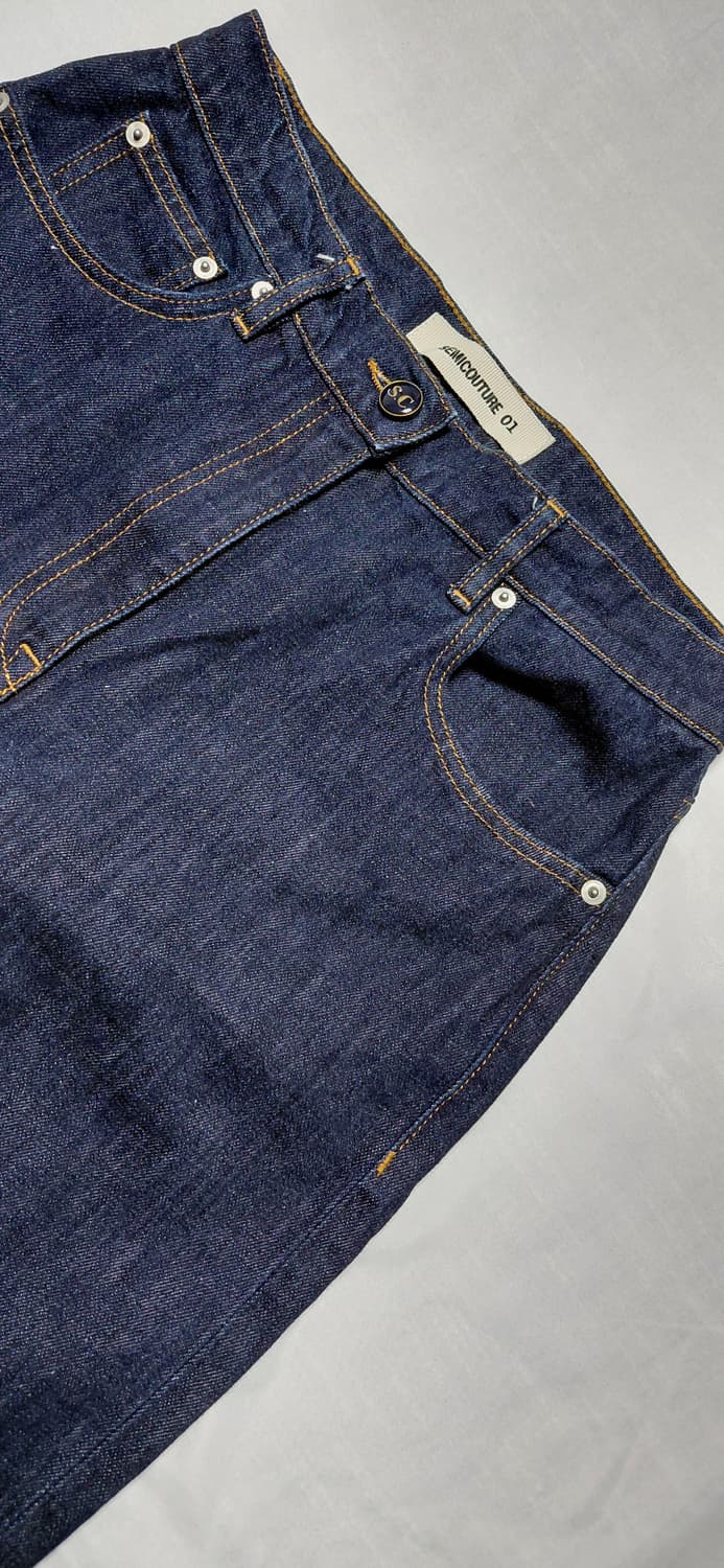 (무료배송) 세미쿠튀르(SEMICOUTURE) 와이드 턴업 생지 데님 상품이미지3