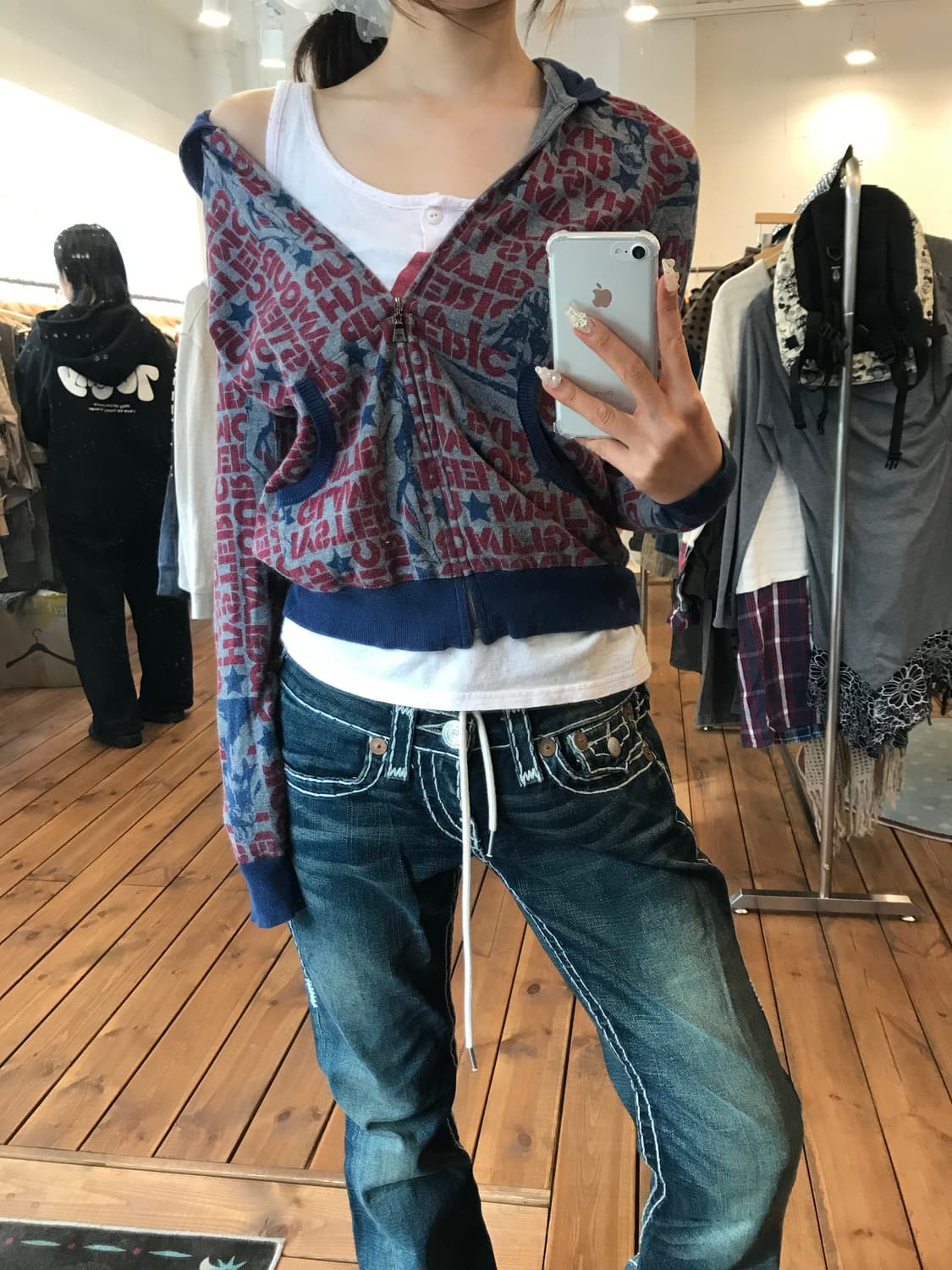 히스테릭글래머 스타 후드집업 상품이미지1