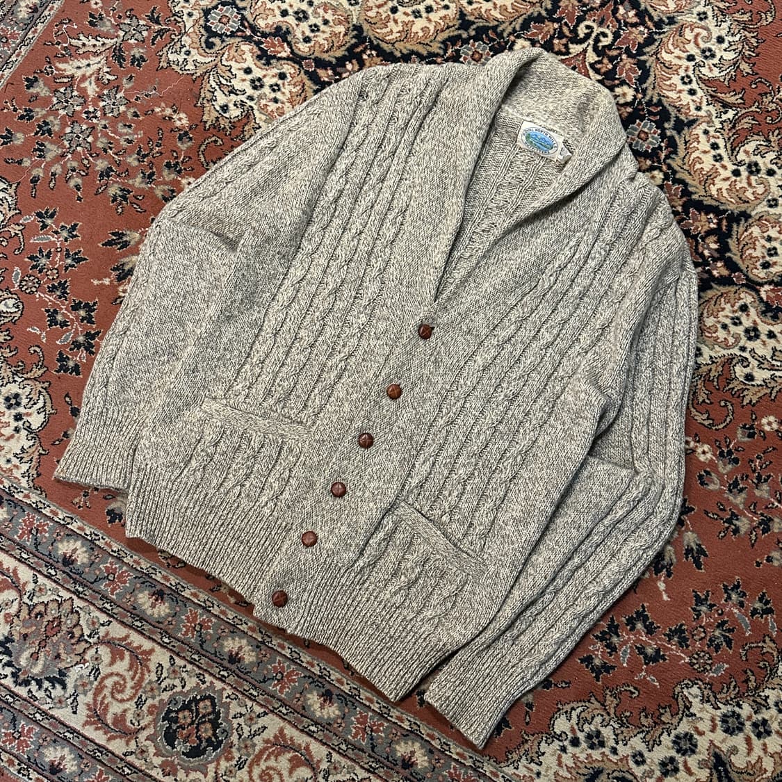 Royal North 숄카라 엘보 패치 가디건 (L) 상품이미지2