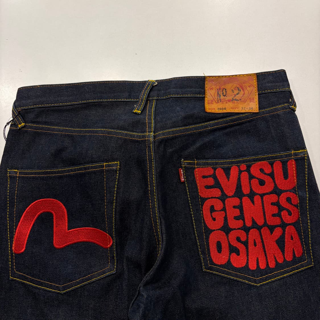 [34x32] EVISU 에비수 오사카 자수 데님 청바지 팬츠 E5 상품이미지3