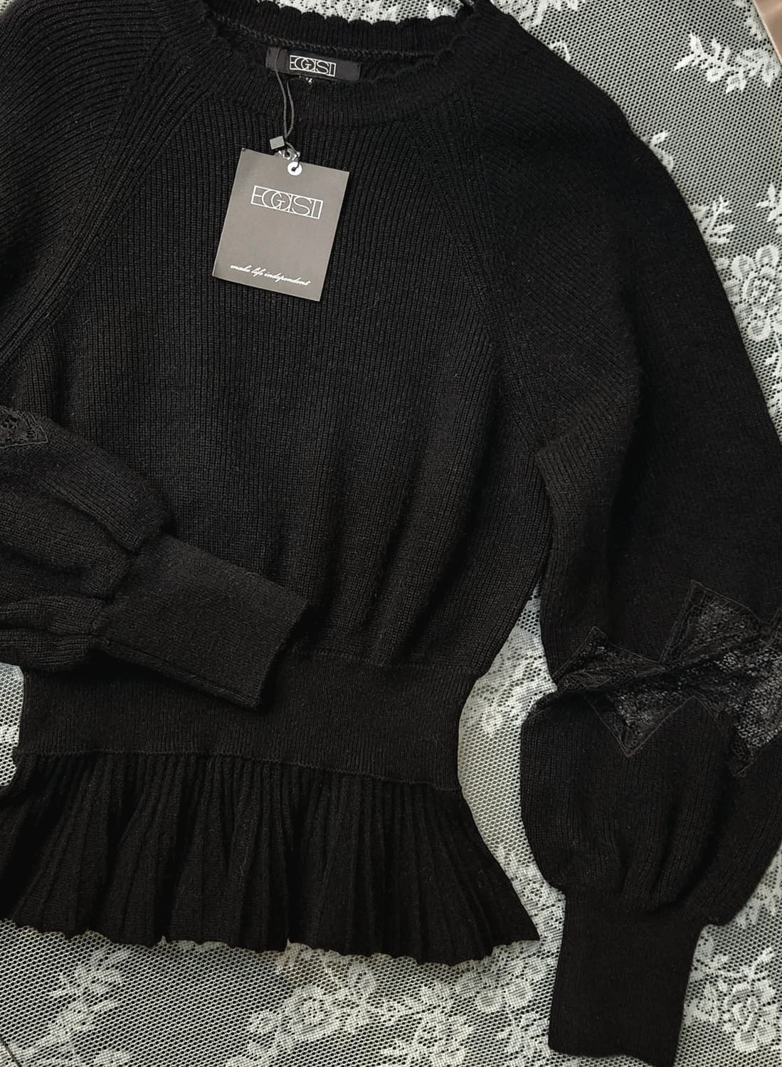 (새상품)에고이스트 벌룬시스루소매 프릴니트66 상품이미지5