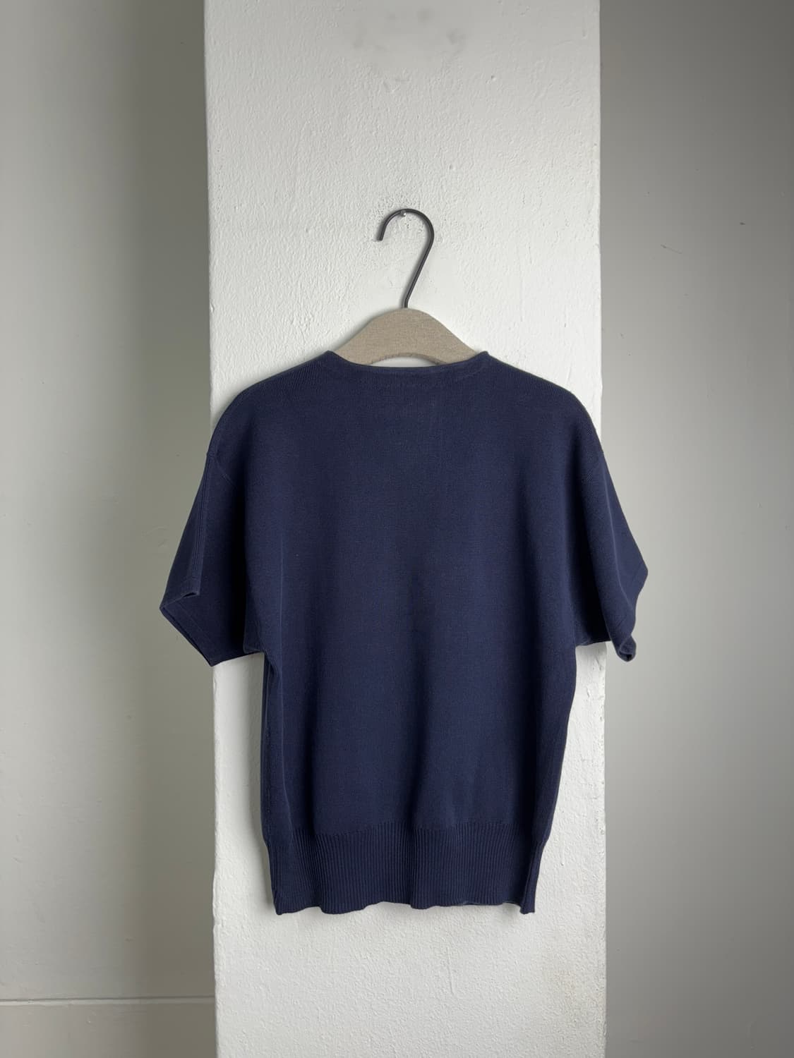 HYKE Navy Silk & Cotton knit T-shirt 상품이미지5