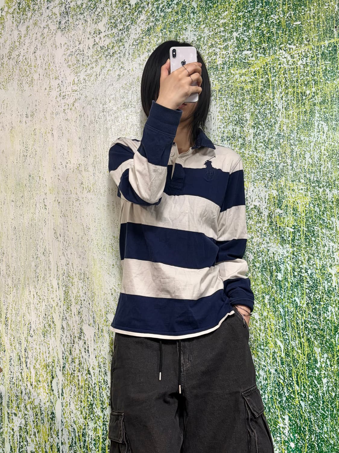 폴로 빅포니 치프키프 네이비 럭비티 스트라이프 긴팔 롱슬리브 키즈XL 상품이미지1