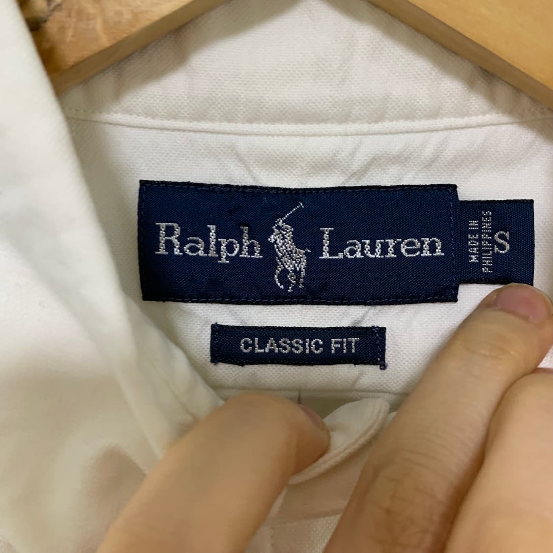 폴로랄프로렌 클래식 핏 반팔 셔츠 아이보리 남성 S 남녀공용 상품이미지4