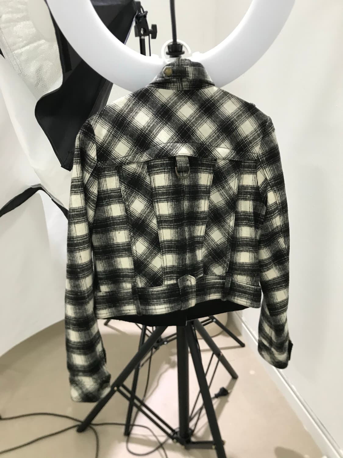 Check belted mini rider wool jacket 상품이미지9