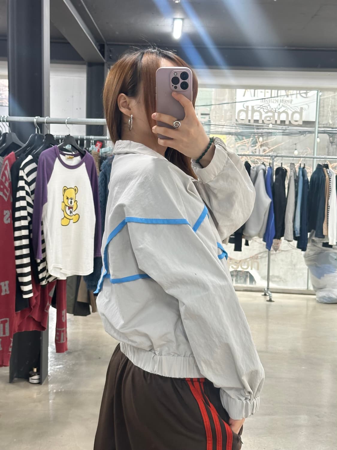 아디다스 블루버전 트랙탑 윈드브레이커 펄그레이 상품이미지4