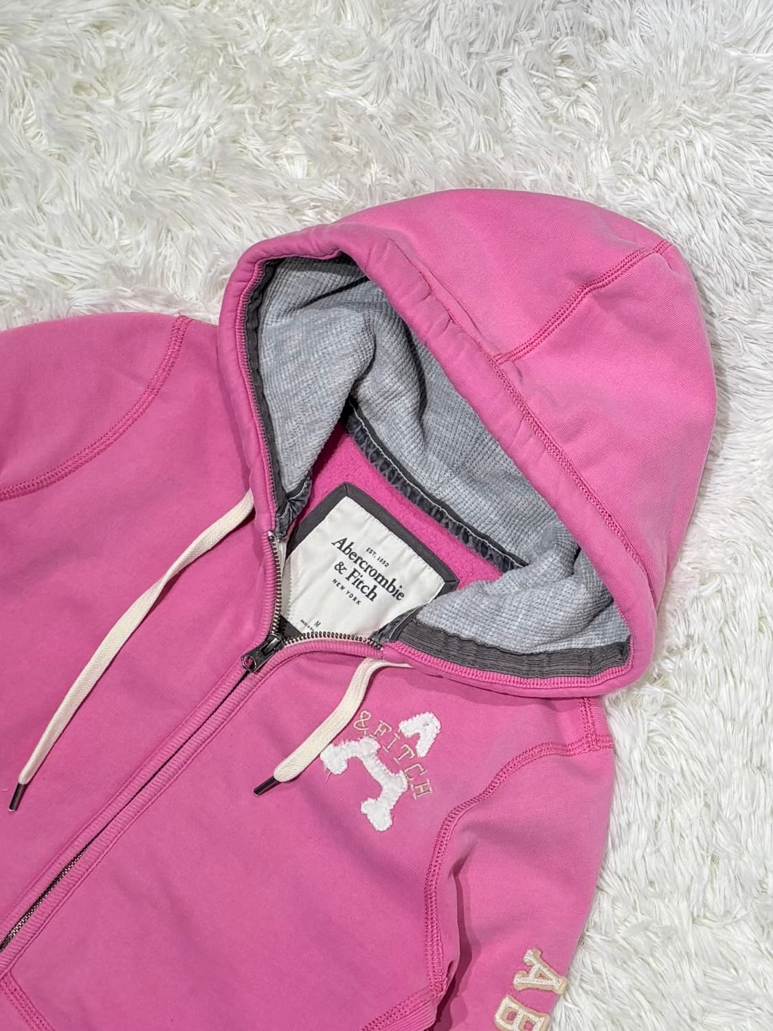 아베크롬비 사이드로고 베이비핑크 후드집업 상품이미지5