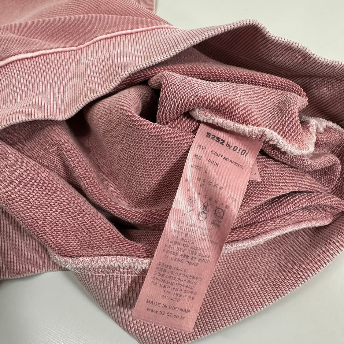 L-XL 오아이오아이 OIOI 오버핏 피그먼트핑크 맨투맨 상품이미지5