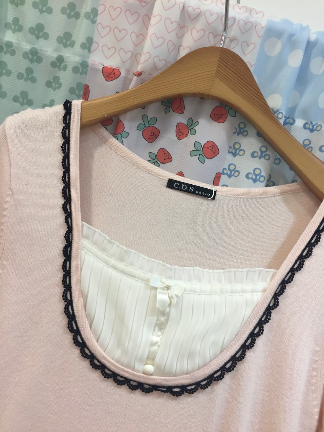 베이비핑크 레이스 로걀 탑 🍧🎀 상품이미지4