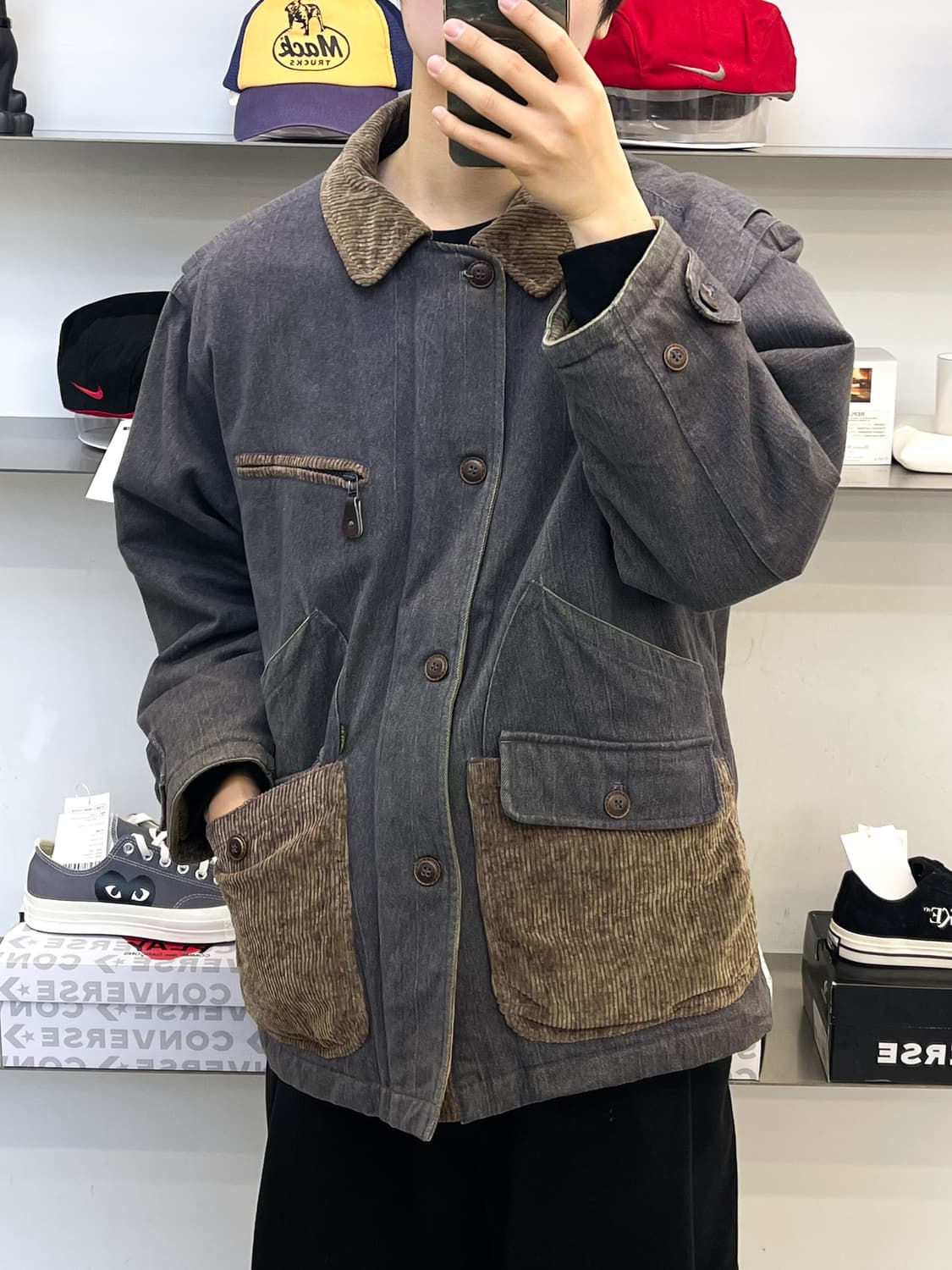 Melka Sweden 90s 퀼티드 라인 헌팅 코트 상품이미지2