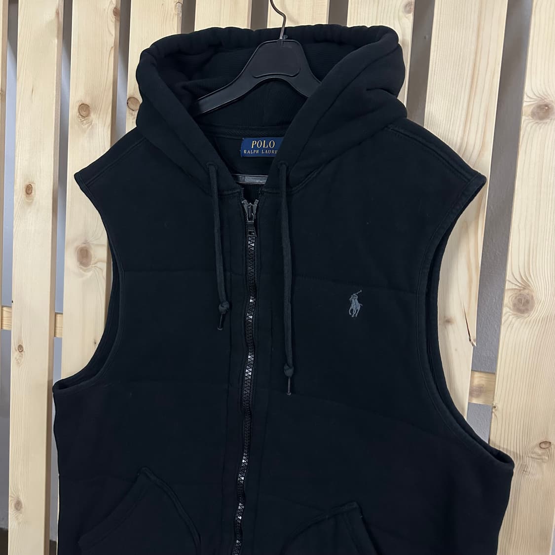 (L) 폴로 랄프로렌 블랙 코튼 베스트 후드집업 상품이미지3