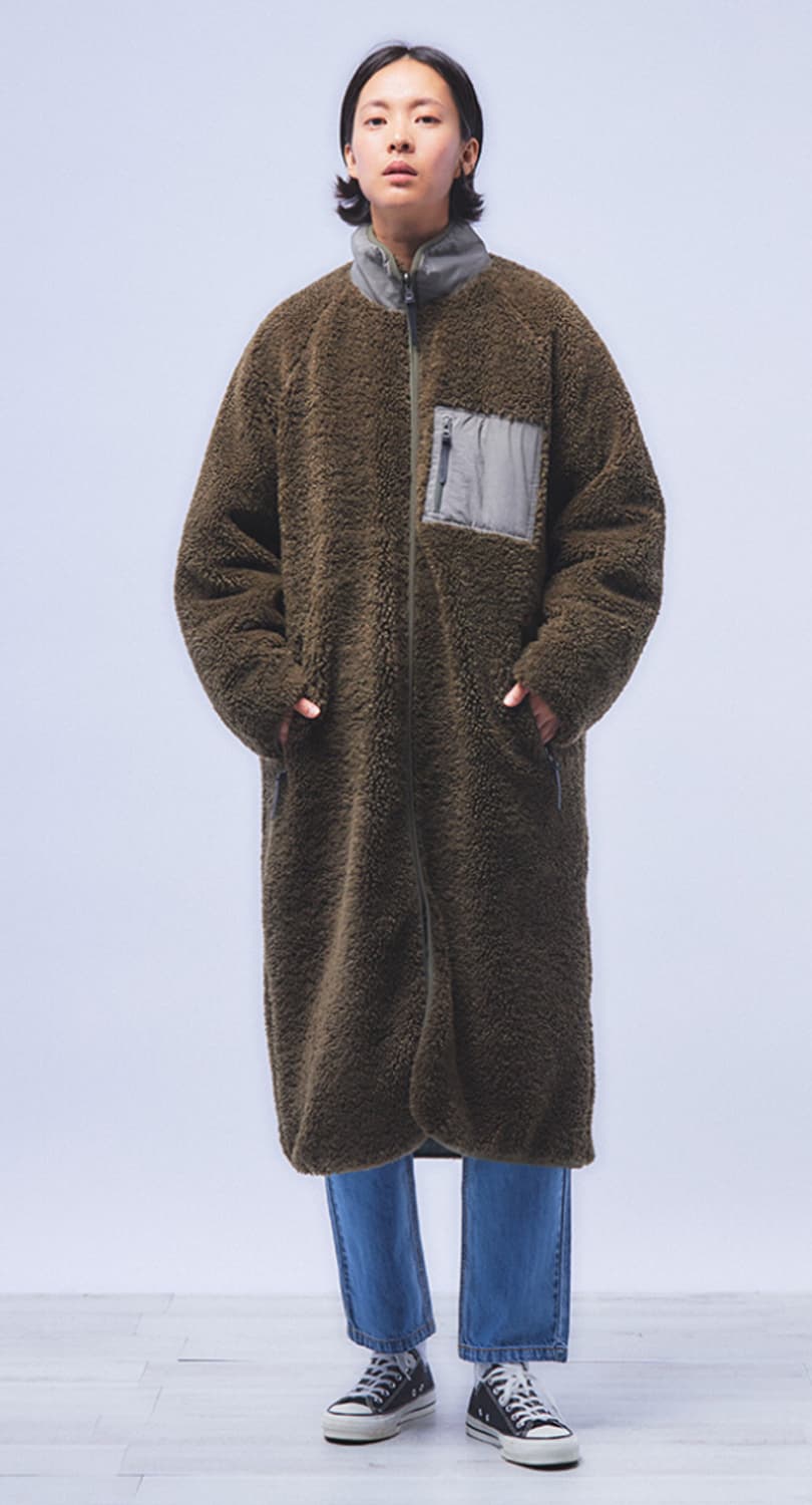 하이드아웃 롱 후리스 코트  상품이미지2