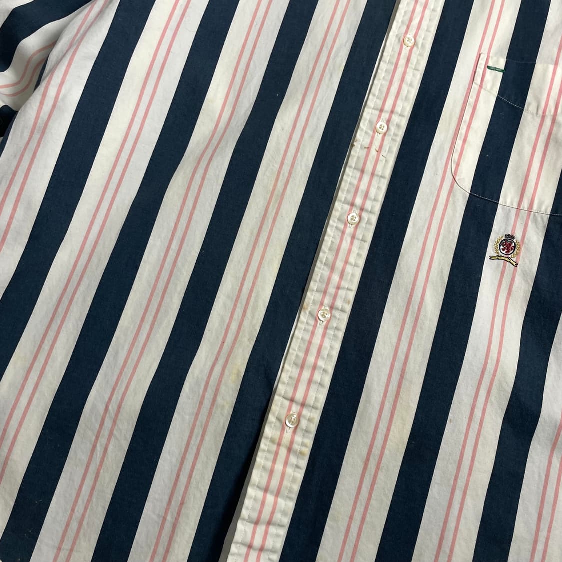 90s 타미힐피거 스트라이프 월계관 긴팔 셔츠y 4272 상품이미지5