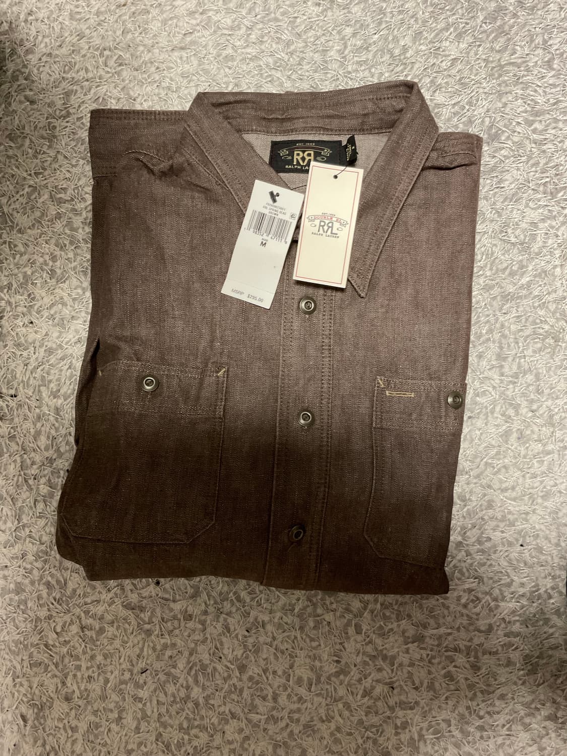 RRL 더블알엘 하베스트 데님 워크 셔츠 M 상품이미지5