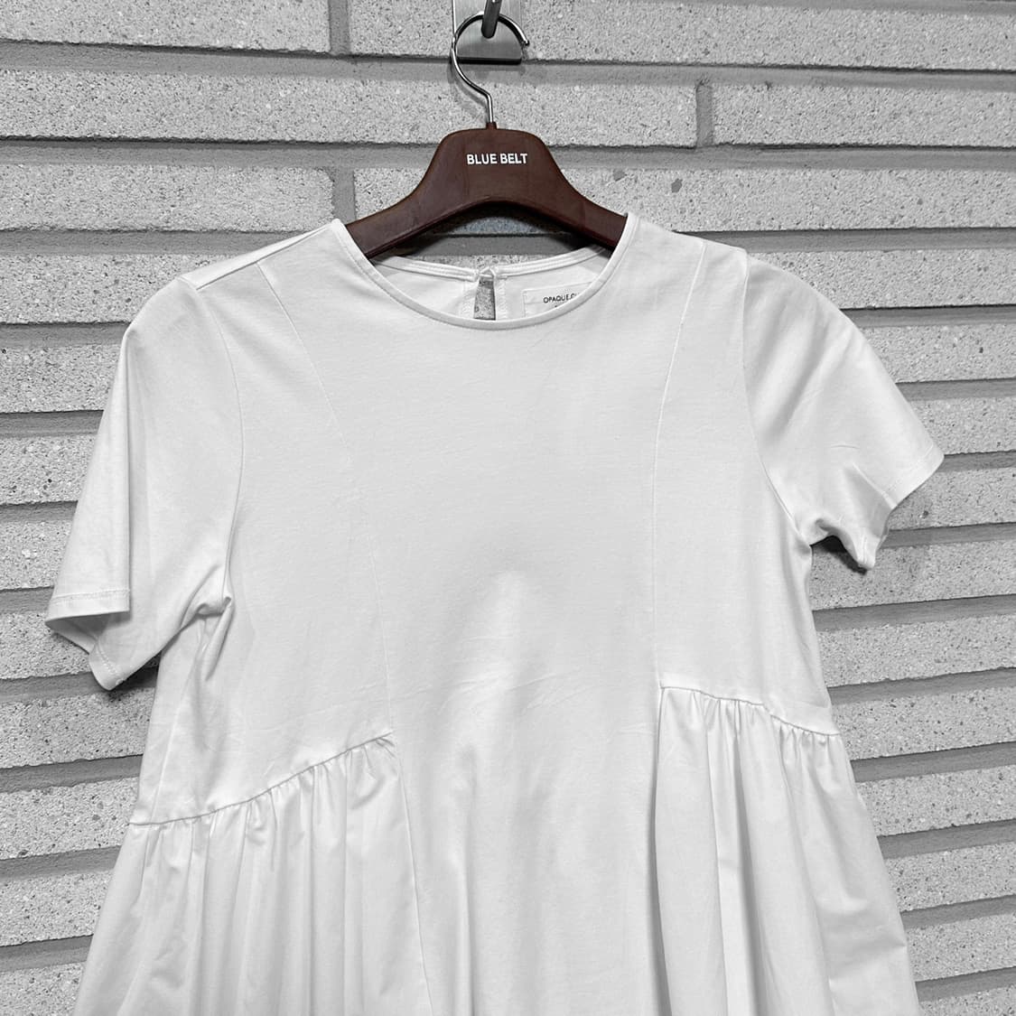 JPN VINTAGE 미니 원피스 셔링 디테일 화이트 상품이미지3