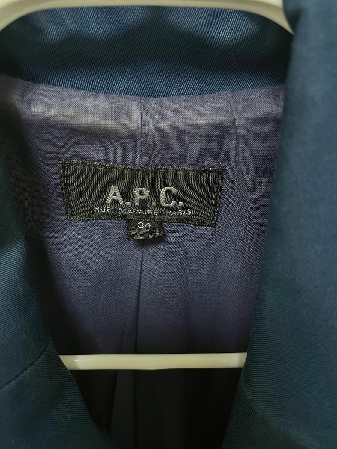 A.P.C. 아페쎄 클래식 더블 트렌치 코트 네이비 34 상품이미지6