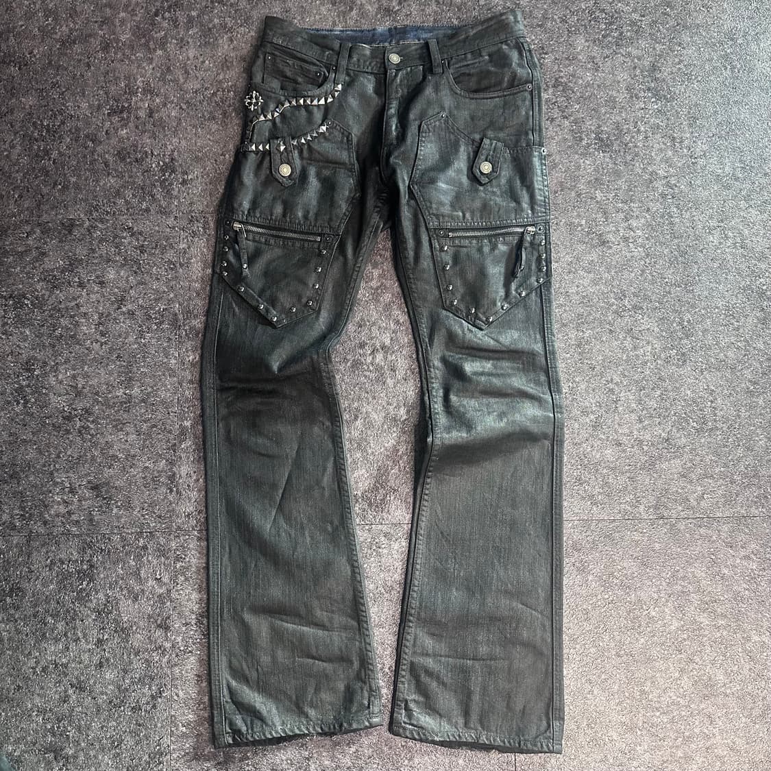 (MPH) coated multi pocket bootcut jeans 상품이미지1