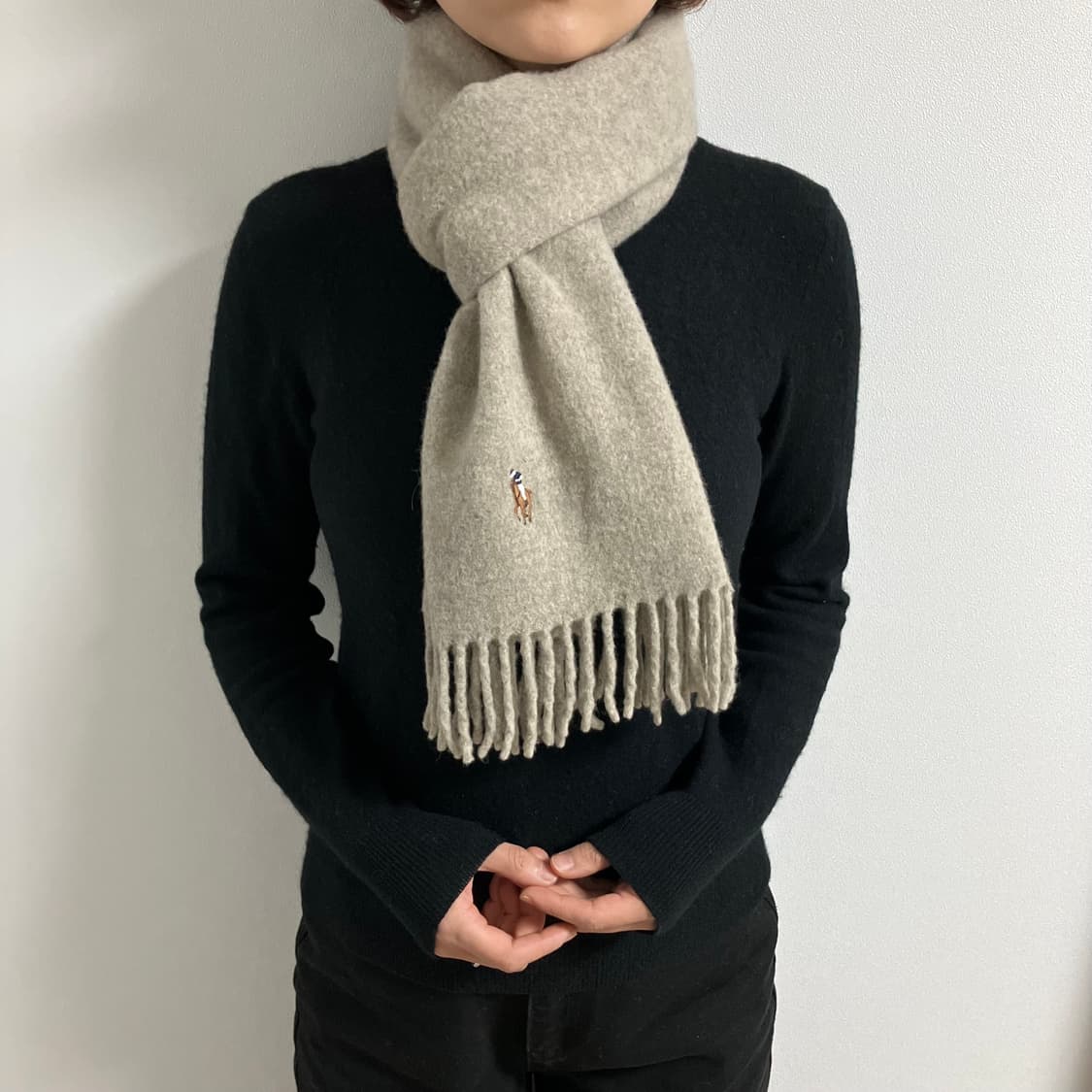 폴로 랄프로렌 울 머플러 회베이지 상품이미지1