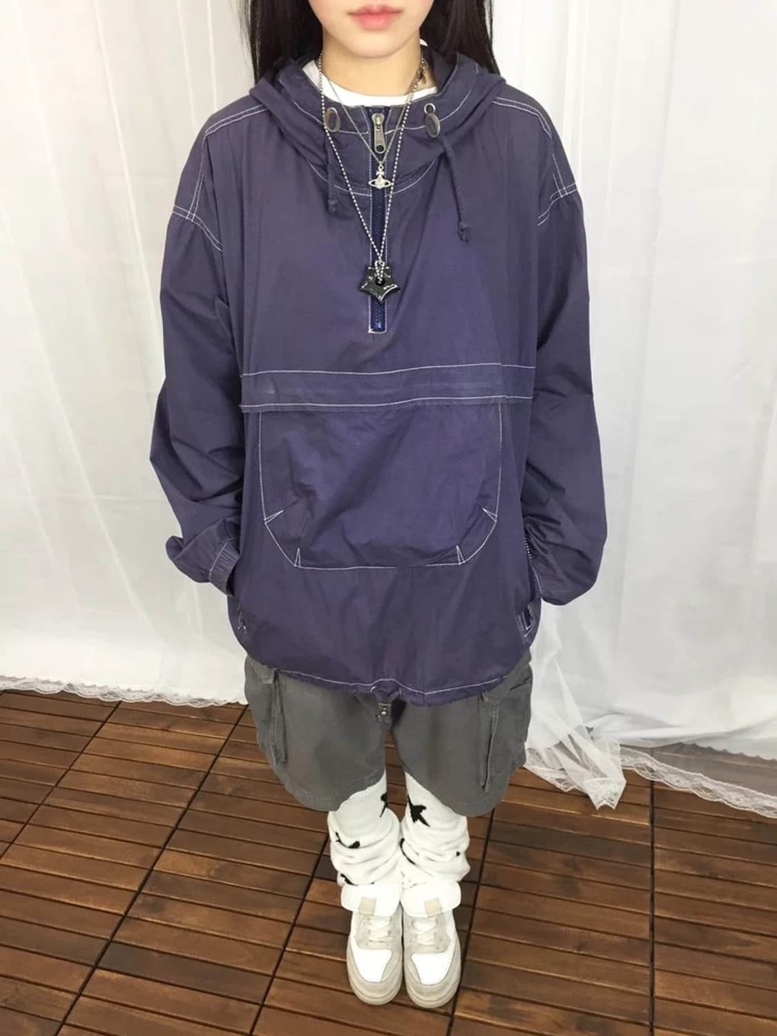 90s GAP Navy Cotton Anorak Jacket 상품이미지2