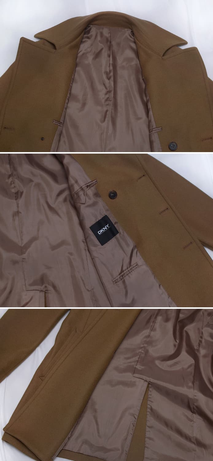 DKNY 울캐시미어 카멜 브라운 클래식 더블 코트 자켓 (100+) 상품이미지7