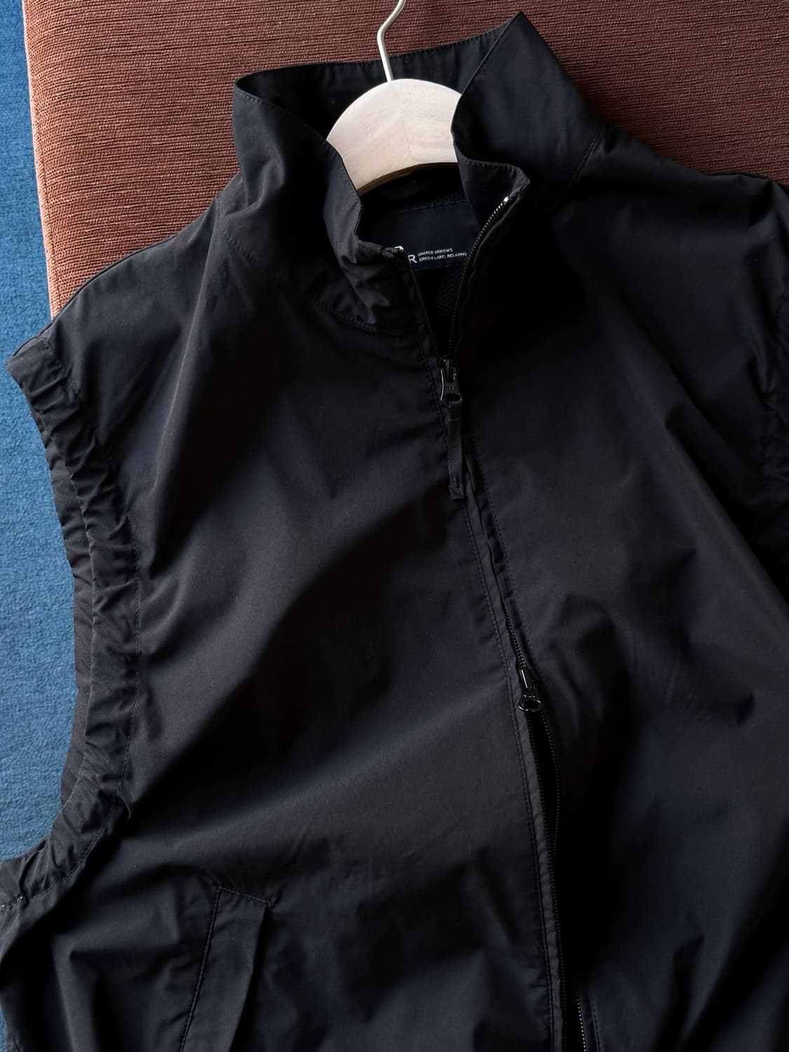 Washed puckering fabric 2way zip vest  상품이미지2