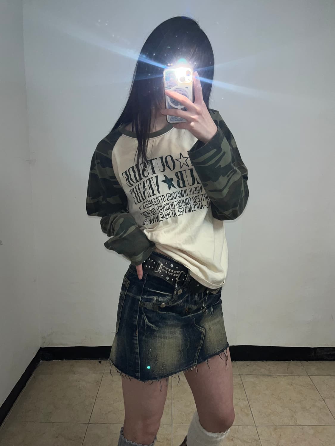 Y2K 카모 래글런 롱슬리브 상품이미지5