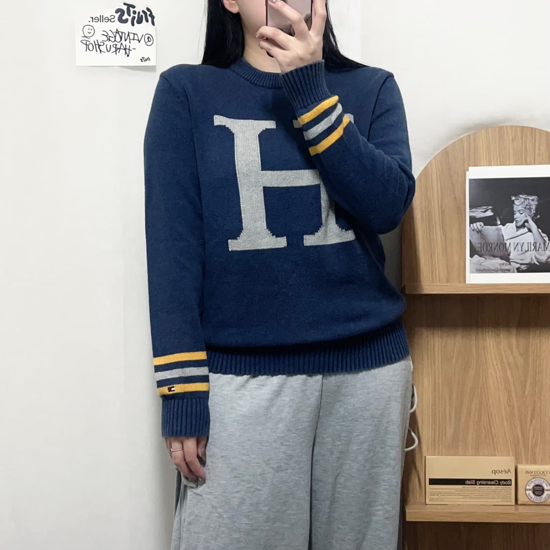 [정품] 타미 네이비 H 니트[ XS ] 상품이미지2