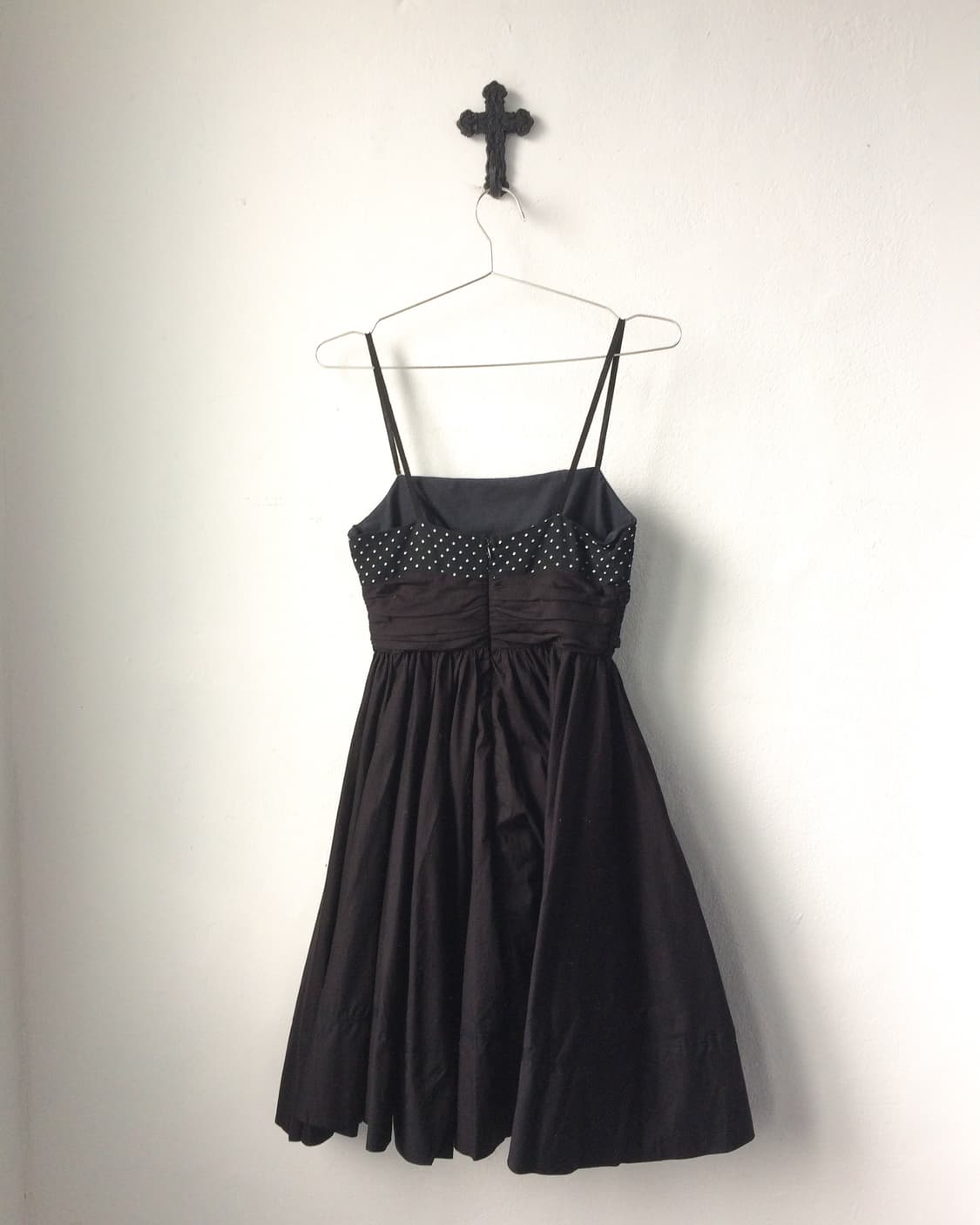 Dot pattern shirring sleeveless dress 상품이미지5