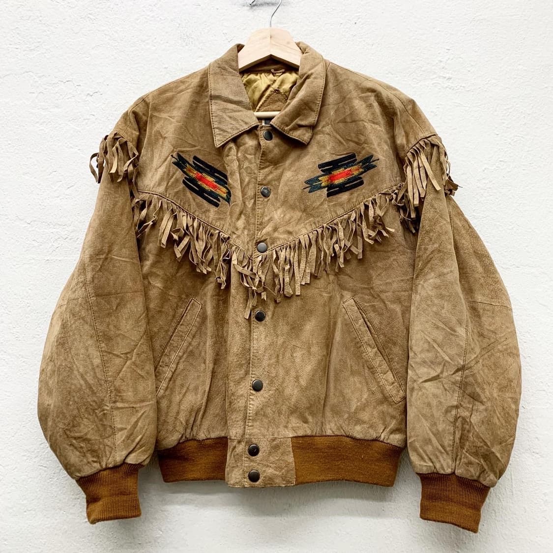 빈티지 베이지 피그레더 인디안 자켓 상품이미지2